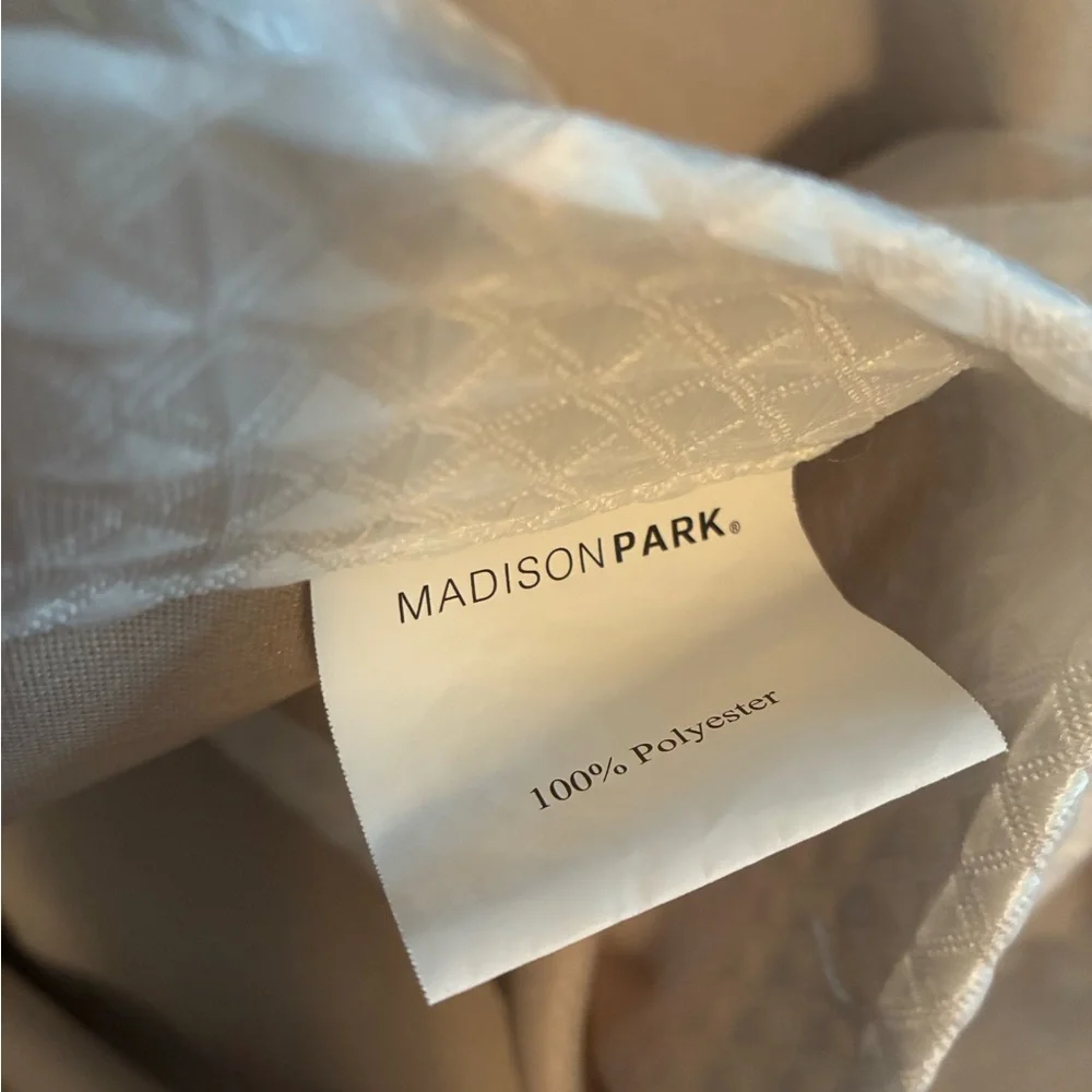 Madison Park Taupe and White Shower Curtain